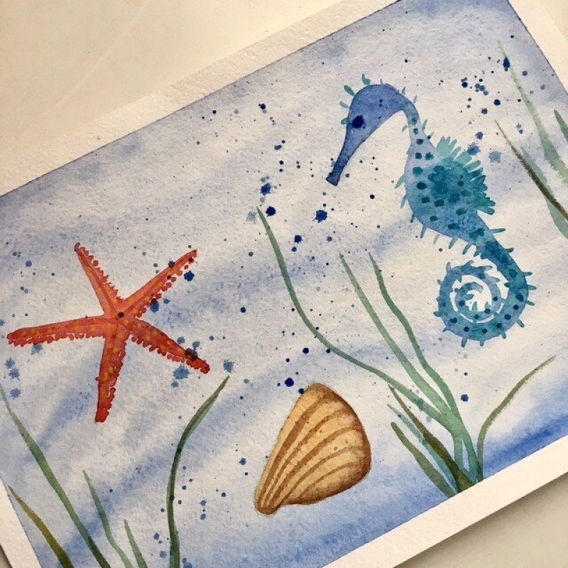 Видеокурс по рисованию «Лето, море, акварель» в школе Kreativity online